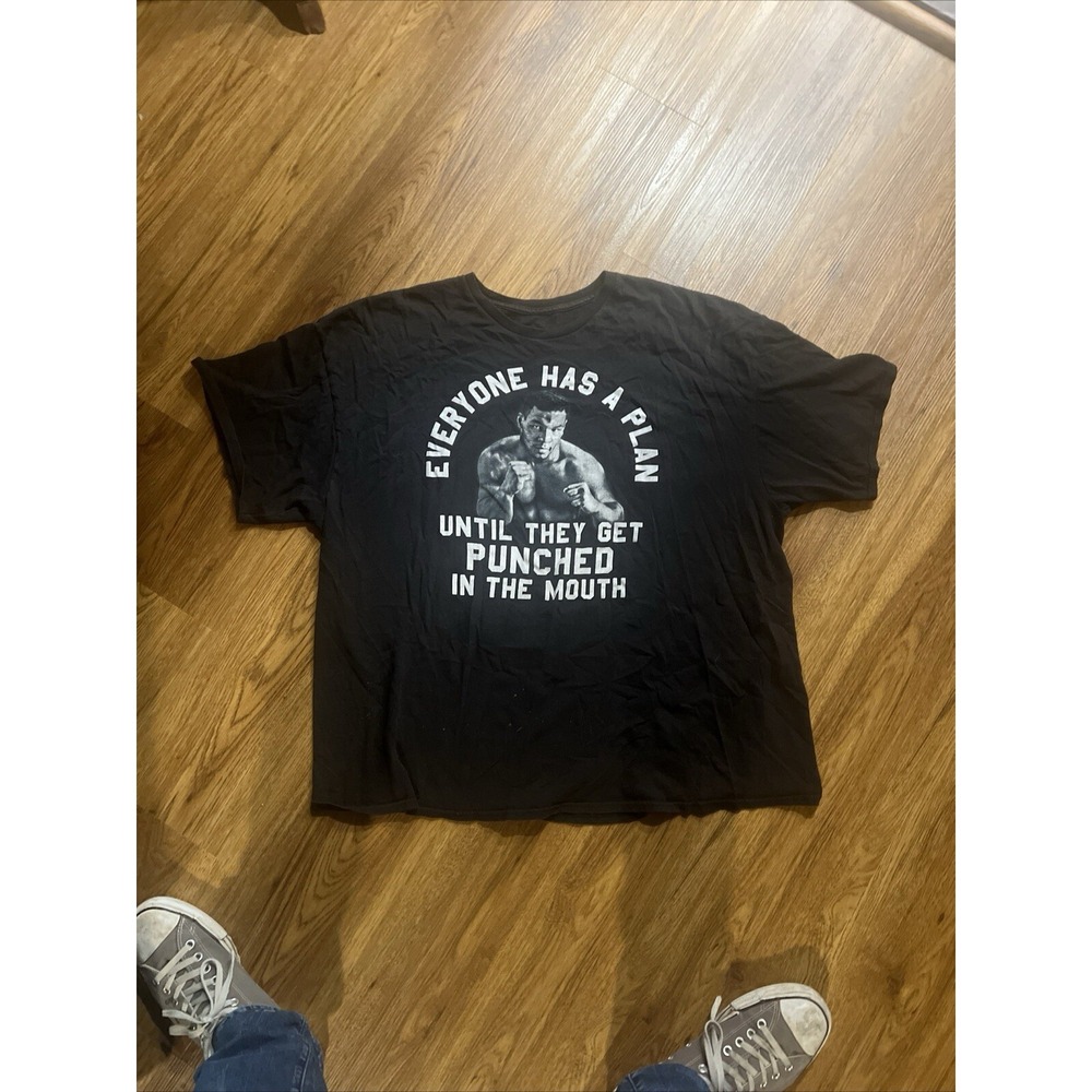 Mike Tyson Everyone Has a Plan Men's Black T-shirt size 3XL‎